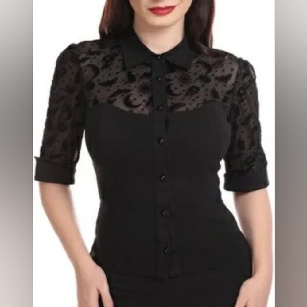 Collectif X Modcloth Sheer Halloween Top